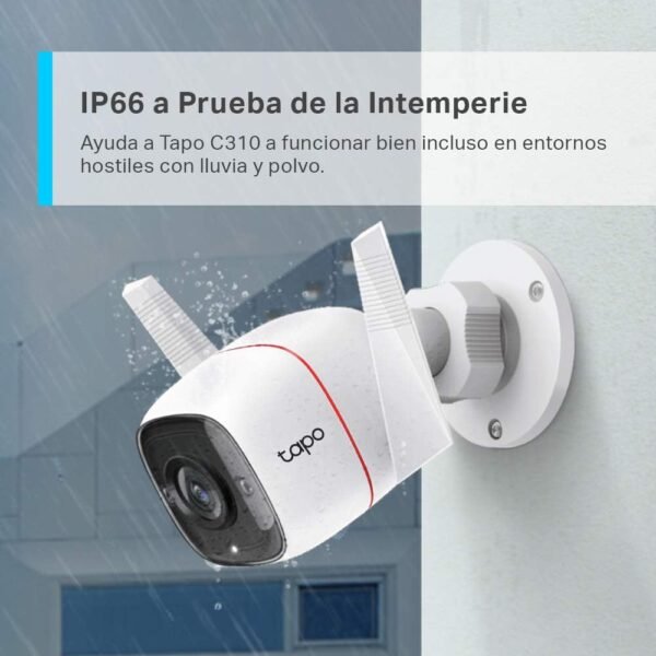 TP-Link TAPO C310 - Camara de Seguridad WiFi Exterior Interior,Resolución 3MP, IP66 con Visión Nocturna, Detección de Movimiento y Alarma Instantánea - Imagen 2