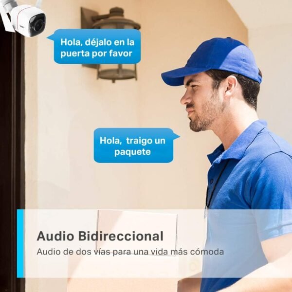 TP-Link TAPO C310 - Camara de Seguridad WiFi Exterior Interior,Resolución 3MP, IP66 con Visión Nocturna, Detección de Movimiento y Alarma Instantánea - Imagen 4