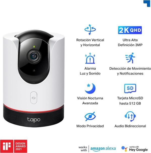 TP LINK TAPO C225 Cámara inteligente Wi-Fi de seguridad - Imagen 3